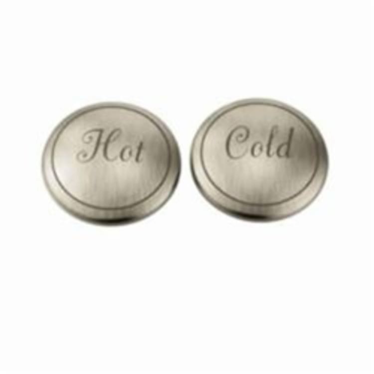 Moen® 221672BN Hot/Cold Handle Cap Kit, Weymouth™, For Use With Weymouth™ TS42114/TS42108 2-Handle Widespread Lavatory Faucet Trims, Brushed Nickel, Import
