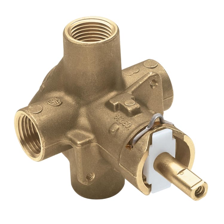 Moen® 2510 M-Pact® Rough-In Valve, 1/2 in IPS Inlet x 1/2 in IPS Outlet, Brass Body, Domestic