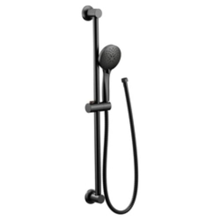 Moen® 3558EPBL 5-Function Eco-Performance Handheld Shower With Slide Bar, 4-3/8 in Dia Round Shower Head, 1.75 gpm, 69 in L Hose, Matte Black, Domestic