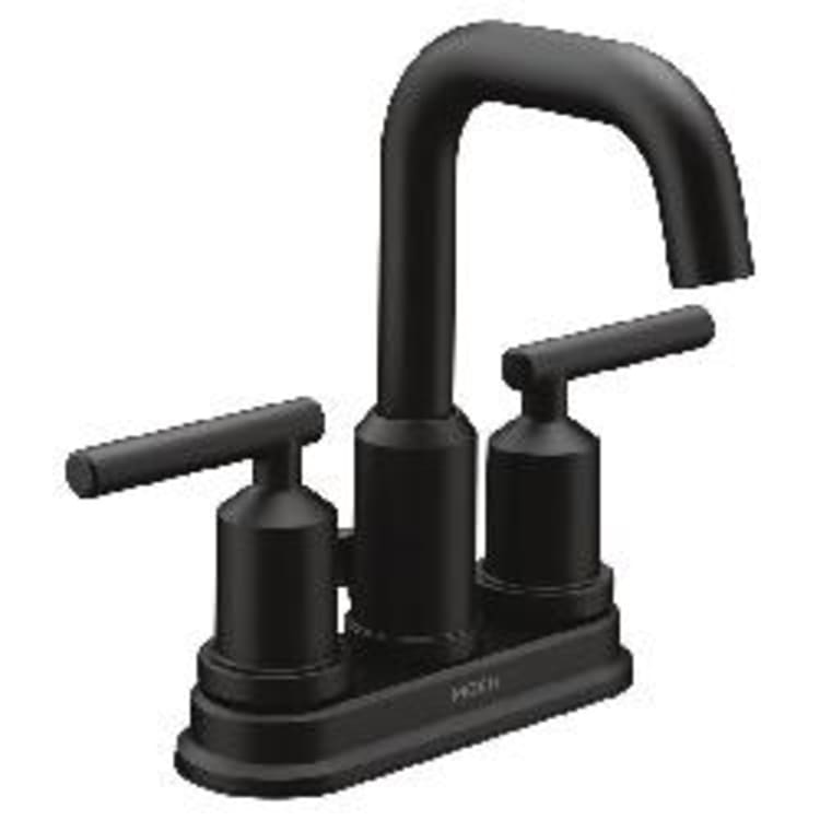 Moen® 6150BL Gibson™ Bathroom Faucet, Matte Black, 2 Handles, Pop-Up Drain, 1.2 gpm Flow Rate