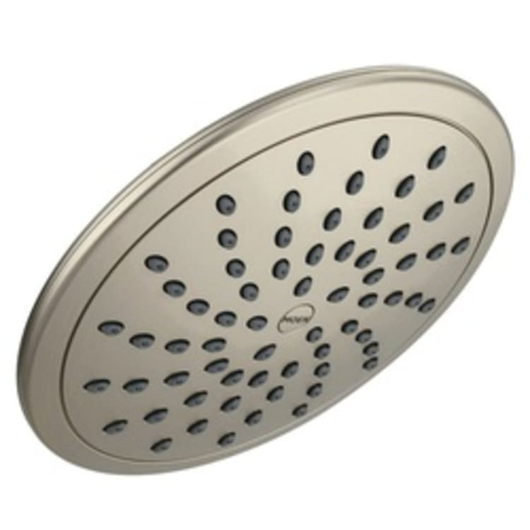 Moen® 6345BN Rainshower Shower Head With Brass Swivel Ball Assembly, 2 gpm Flow Rate, 1 Spray, Wall Mount, 8 in Head, Domestic