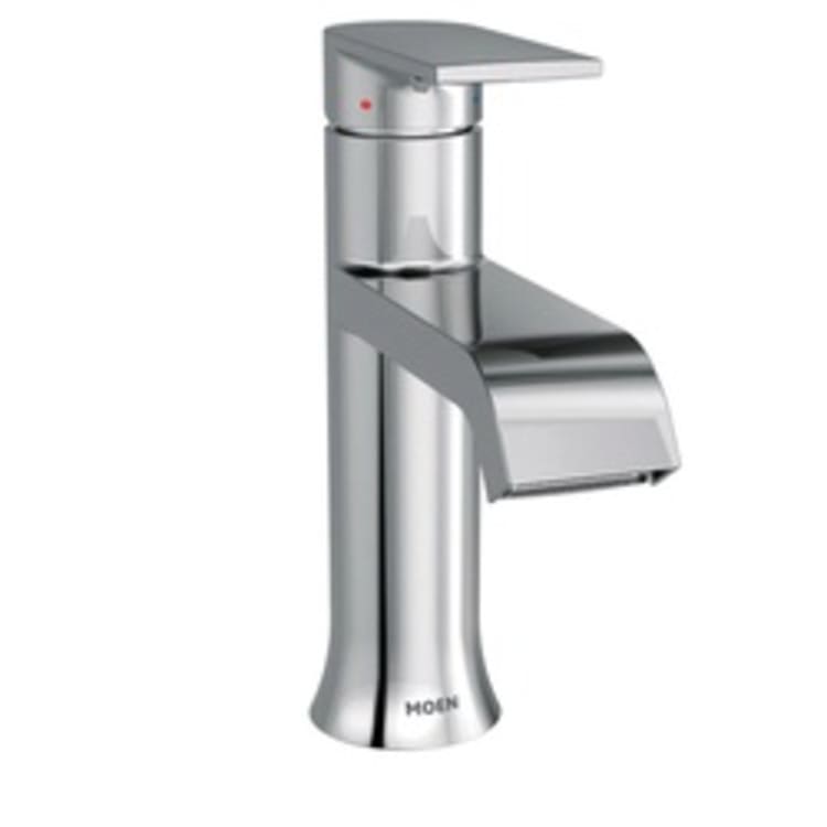 Moen® 6702 Genta™ Bathroom Faucet, 1.2 gpm, 5-5/32 in H Spout, 1 Handle, Pop-Up Drain, 1 Faucet Hole, Chrome Plated, Import