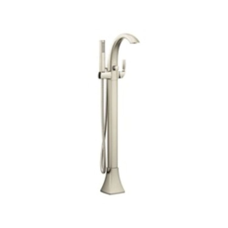 Moen® 695BN Floor Mount Tub Filler Faucet, Voss™, 1.75 gpm, Brushed Nickel, 1 Handle, Import