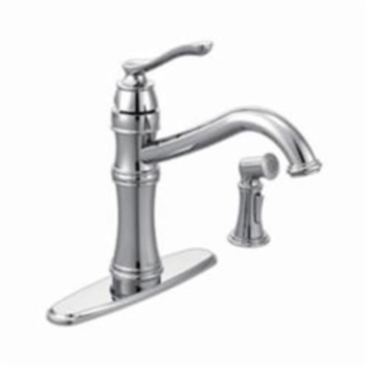 Moen® 7245C Belfield™ Kitchen Faucet, 1.5 gpm, 8 in Center, 1 Handle, Chrome Plated, Domestic