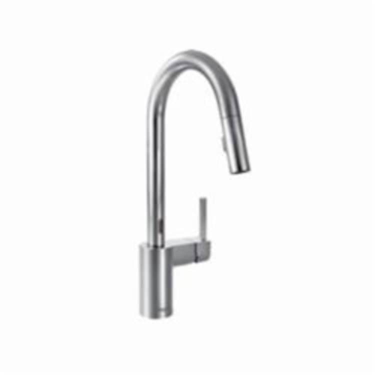 Moen® 7565EC Align™ Pull-Down Kitchen Faucet, 1.5 gpm Flow Rate, Polished Chrome, 1 Handles, 1/3 Faucet Holes, Function: Traditional, Domestic