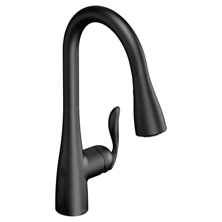 Moen® 7594EWBL Arbor™ MotionSense Wave™ Pulldown Kitchen Faucet, 1.5 gpm Flow Rate, Matte Black, 1 Handles, 1 or 3 Faucet Holes, Domestic