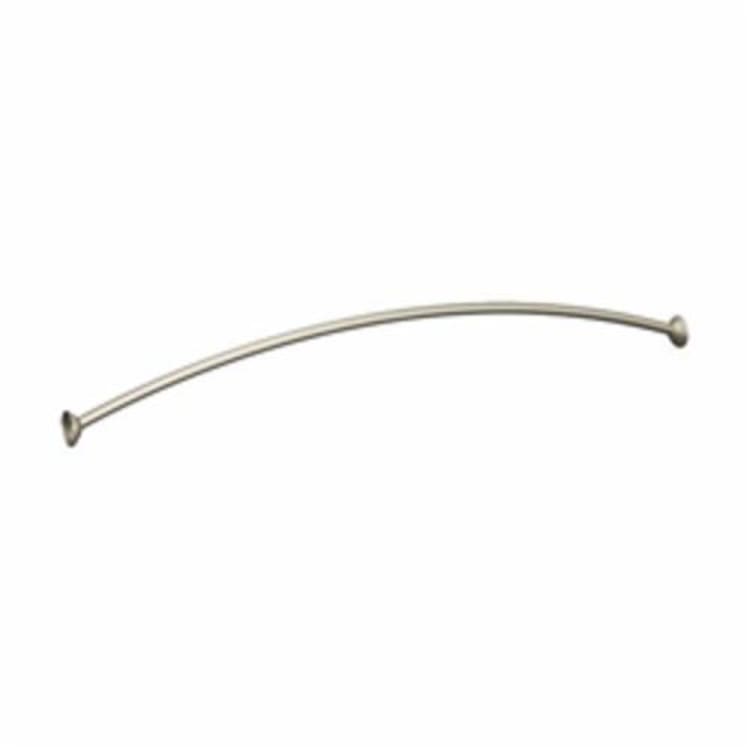 Moen® CSR2165BN Curved Shower Rod, 1 in Dia x 5 ft L Rod/Track, 304 Stainless Steel, Brushed Nickel, Import