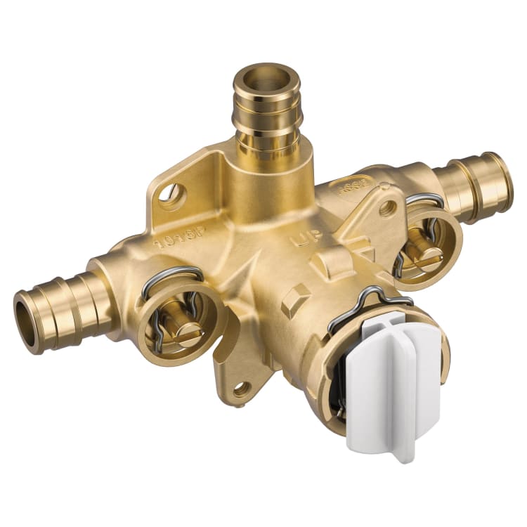 Moen® FP62328PF Posi-Temp® M-Pact® Pressure Balancing Valve, 1/2 in Cold Expansion PEX Inlet x 1/2 in Cold Expansion PEX Outlet, Brass Body, Domestic