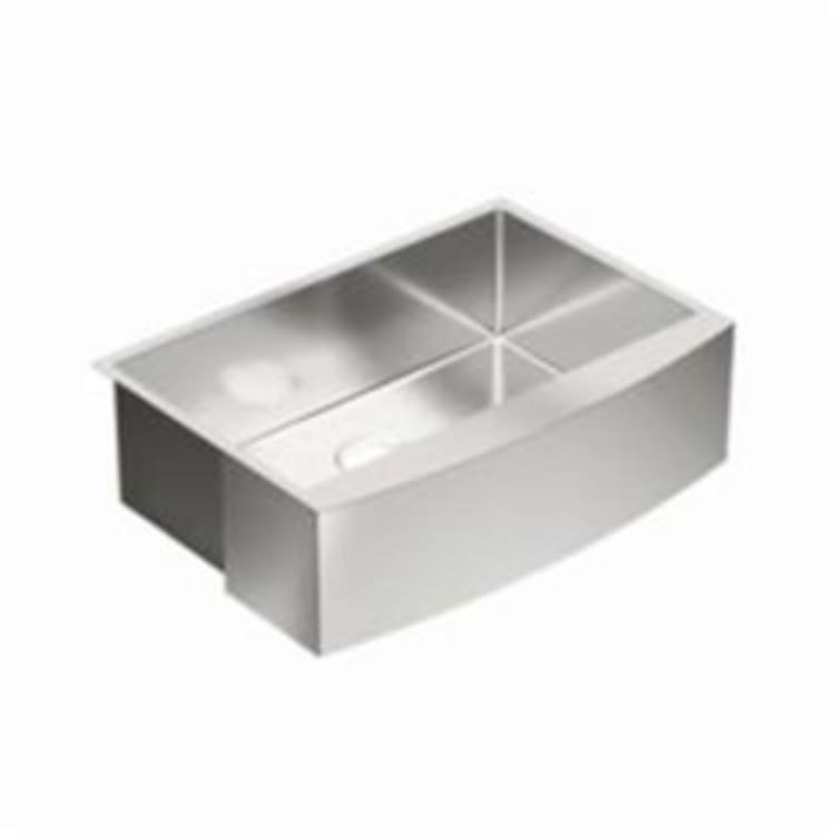 Moen® G18121 Kitchen Sink, Rectangular, 21 in W x 30 in H, Under Mount, Stainless Steel, Stainless Steel, Domestic