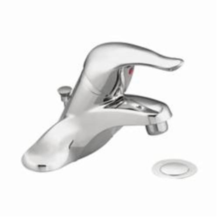 Moen® L64624 Chateau® Centerset Bathroom Faucet, Polished Chrome, 1 Handles, Metal Pop-Up Drain, 1.5 gpm Flow Rate