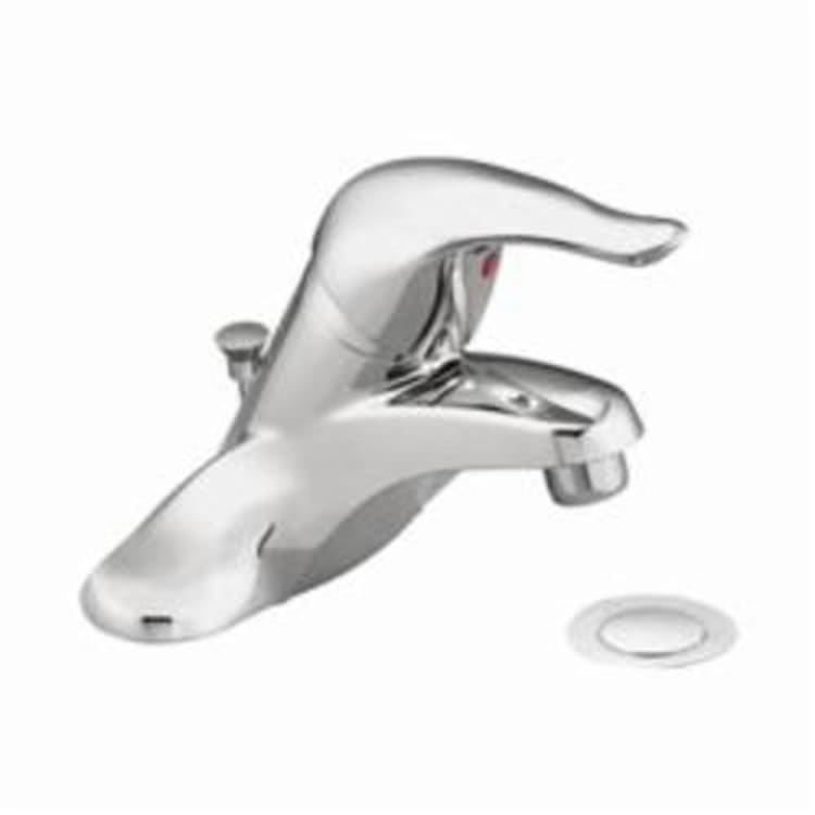 Moen® L64625 Chateau® Centerset Bathroom Faucet, 1.5 gpm, 2 in H Spout, 4 in Center, 1 Handle, 50/50 Pop-Up Drain, Chrome Plated, Domestic