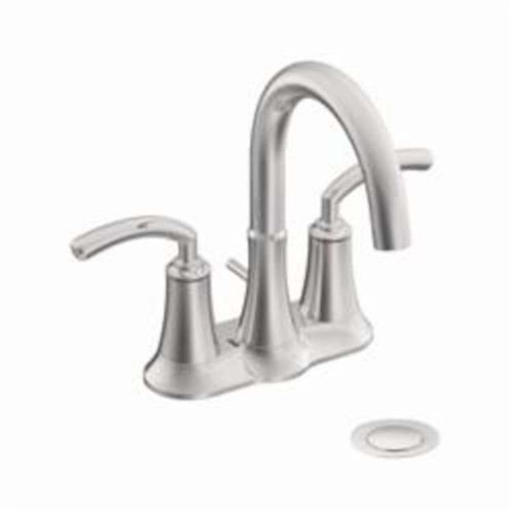 Moen® S6510 Icon™ Centerset Bathroom Faucet, Polished Chrome, 2 Handles, Metal Pop-Up Drain, 1.5 gpm Flow Rate