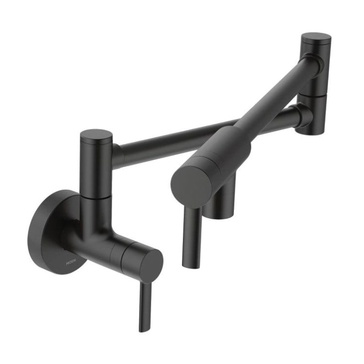 Moen® S665BL Pot Filler Kitchen Faucet, Modern, 5.5 gpm, Matte Black, 2 Handles, Import