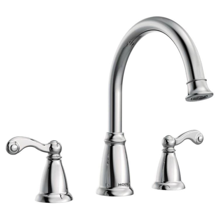 Moen® T624 Traditional® Roman Tub Faucet, 10 in Center, Polished Chrome, 2 Handles, Function: Traditional, Domestic