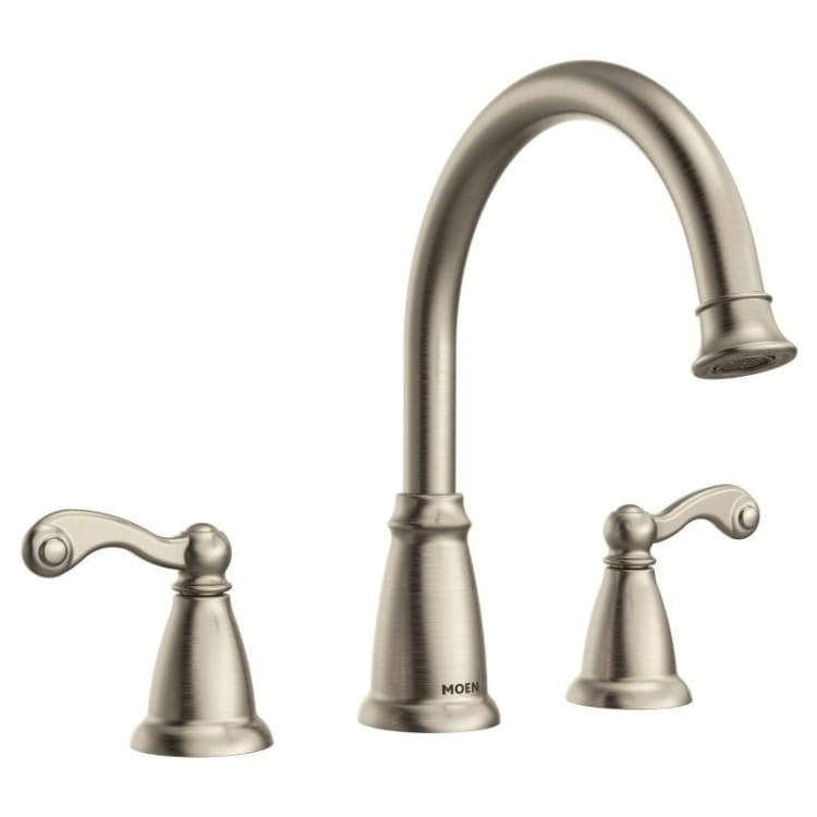Moen® T624SRN Traditional® Roman Tub Faucet, 10 in Center, Spot Resist® Brushed Nickel, 2 Handles, Function: Traditional, Domestic