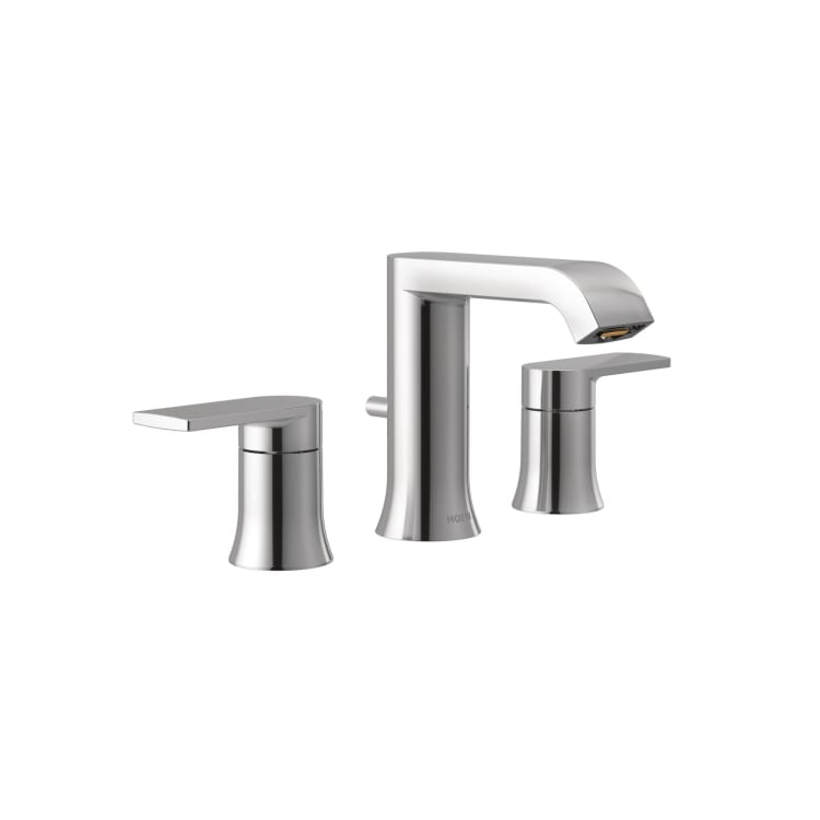 Moen® T6708 Bathroom Faucet, Genta™, 1.2 gpm Flow Rate, 4-5/16 in H Spout, 10 in Center, Polished Chrome, 2 Handles, Lift Rod Drain, Domestic