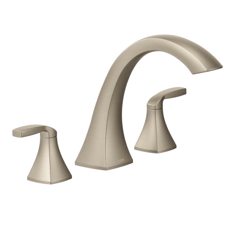 Moen® T693BN Voss™ Roman Tub Faucet, 10 in Center, Brushed Nickel, 2 Handles, Hand Shower Yes/No: No, Domestic