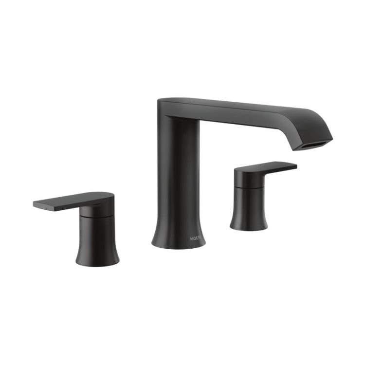 Moen® T908BL Roman Tub Faucet, Genta™, 10 in Center, Matte Black, 2 Handles, Domestic