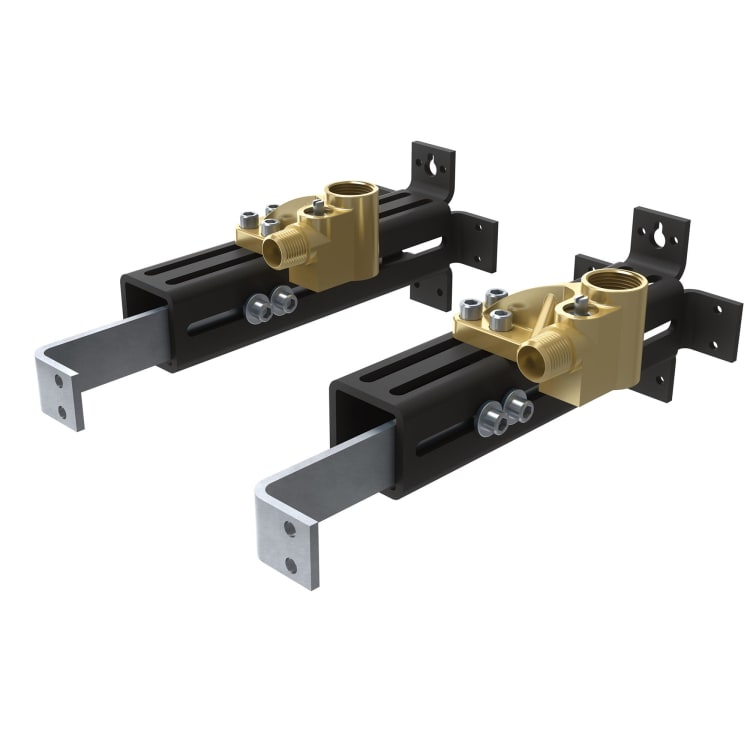 Moen® TS50200 Mounting System, Weymouth™, 1/2 in CC/NPT, 8 in Center, For Use With Weymouth™ TS25105 Double Riser Floor Mount Tub Filler Riser, Metal, Domestic