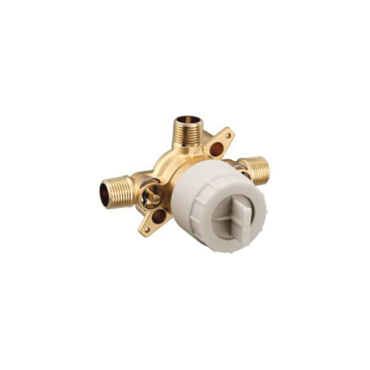 Moen® M-Pact™ M-Core™ U130CIS 3-Port Rough-In Valve, 1/2 in CC/IPS Inlet x 1/2 in CC/IPS Outlet, 200 psi Air/300 psi Water Pressure, Brass Body, Domestic