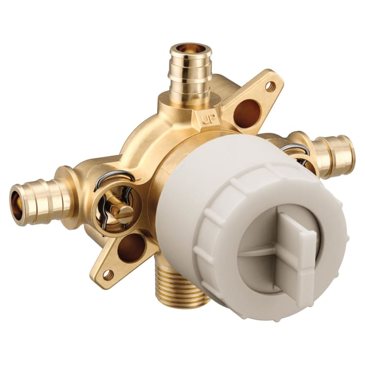 Moen® M-Pact™ M-Core™ U140CXS 4-Port Rough-In Valve, 1/2 in Cold Expansion PEX Inlet x 1/2 in Cold Expansion PEX Outlet, 200 psi Air/300 psi Water Pressure, Brass Body, Domestic