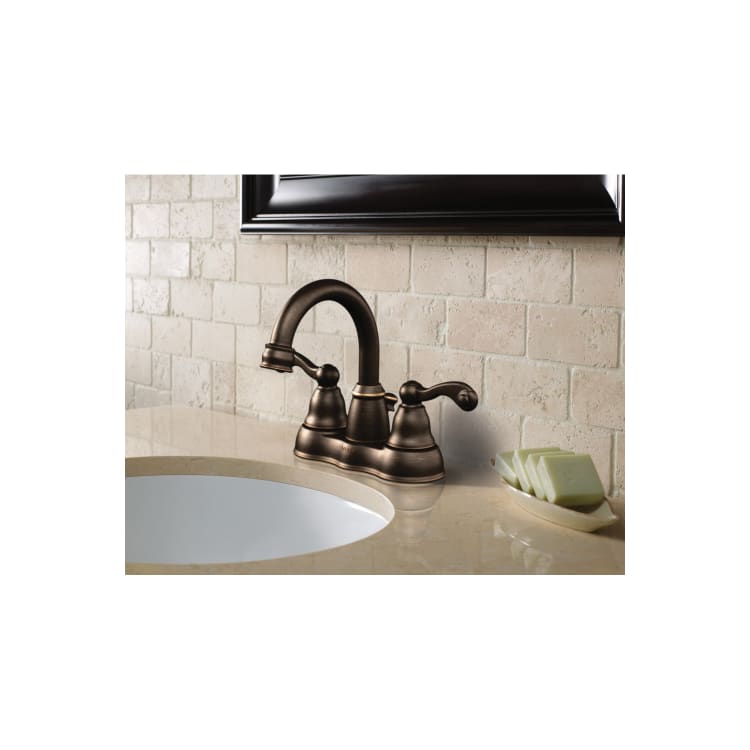Moen® WS84003 Traditional® Centerset Bathroom Faucet, Polished Chrome, 2 Handles, 50/50 Pop-Up Drain, 1.2 gpm Flow Rate