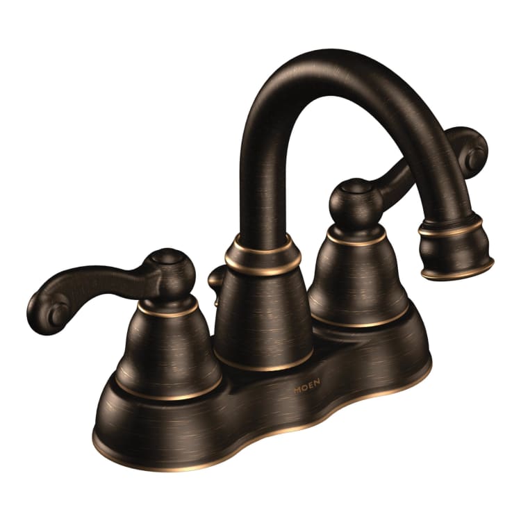 Moen® WS84003BRB Traditional® Centerset Bathroom Faucet, Mediterranean Bronze, 2 Handles, 50/50 Pop-Up Drain, 1.2 gpm Flow Rate