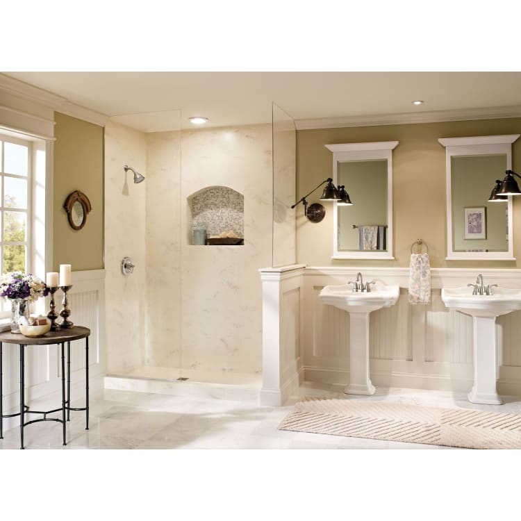 Moen® WS84003SRN Traditional® Centerset Bathroom Faucet, Spot Resist® Brushed Nickel, 2 Handles, 50/50 Pop-Up Drain, 1.2 gpm Flow Rate