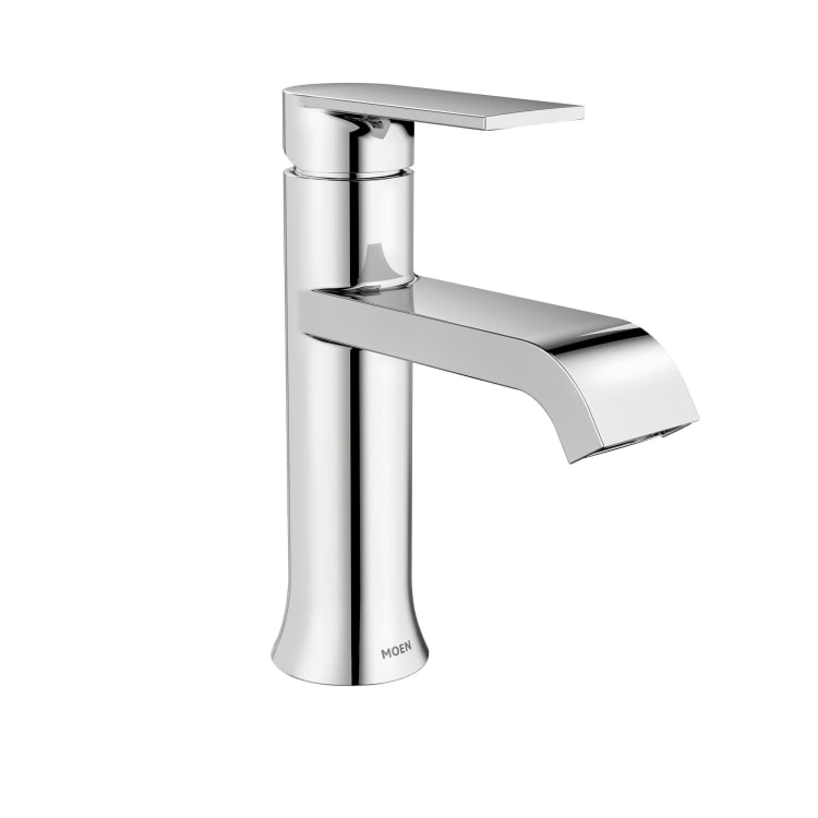 Moen® WS84760 Genta™ Bathroom Faucet, 1.5 gpm Flow Rate, 4-1/16 in H Spout, 1 Handle, Lift Rod Drain, 1 or 3 Faucet Holes, Polished Chrome, Function: Traditional