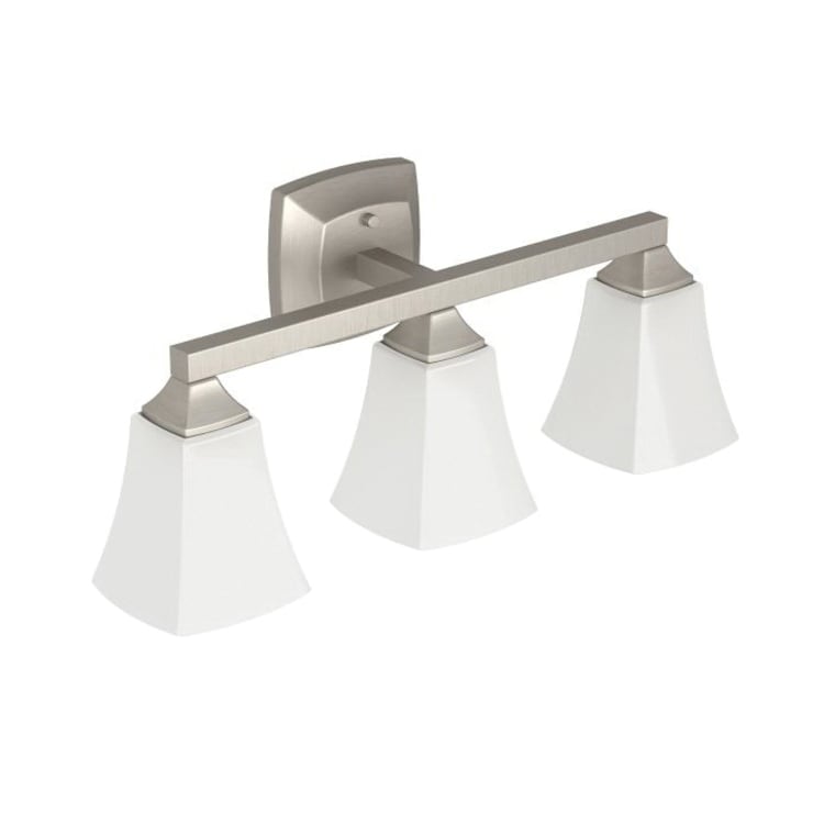 Moen® YB5163BN Reversible 3-Globe Bath Light, Voss™, 110 VAC, Brushed Nickel, Import
