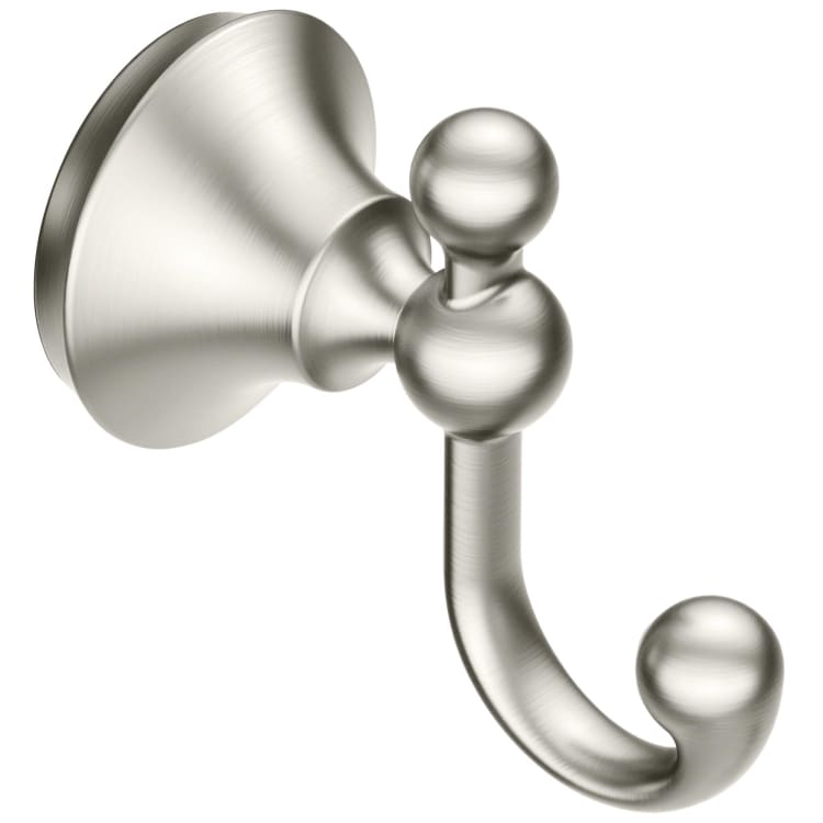 Moen® YB5203BN Double Robe Hook, Wynford™, 2 Hooks, 2.16 in OAW x 3.71 in OAD x 3.42 in OAH, Import