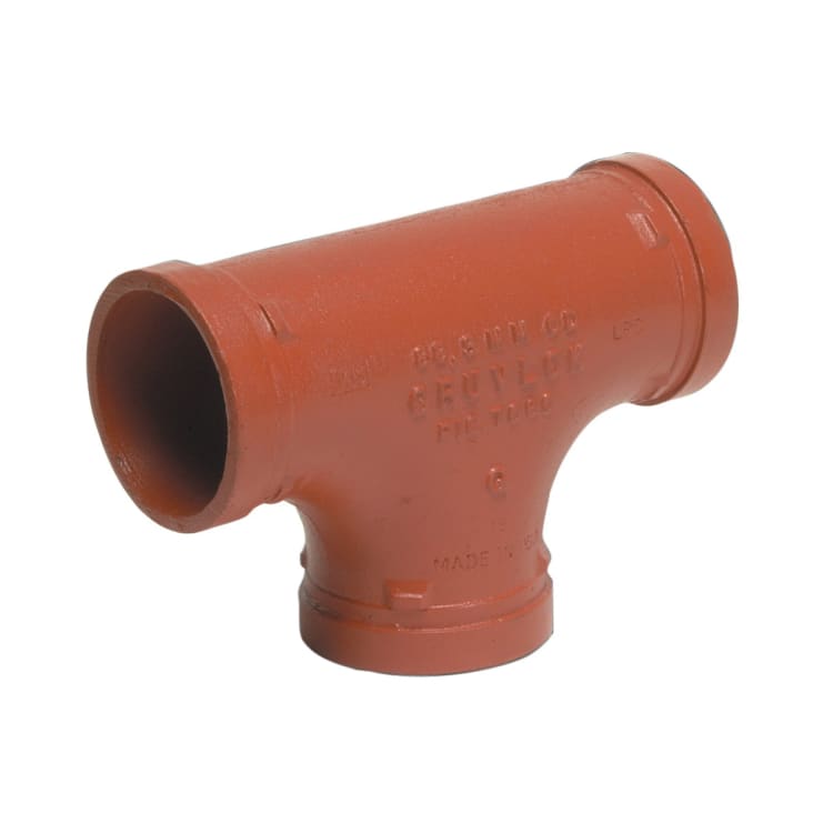 Gruvlok® 0390016905 FIG 7060 Standard Pipe Tee, 5 in Nominal, Grooved End Style, Ductile Iron, Rust Inhibiting Painted, Domestic