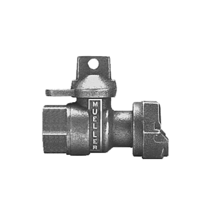 Mueller Co B-24351N 3/4 Straight Ball Meter Valve, 3/4 in Nominal, FNPT x Meter, Brass Body, EPDM/Nitrile Softgoods