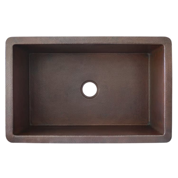 Native Trails CPK272 Cocina 33 Kitchen Sink, Antique Copper, Rectangle Shape, 30 in L x 18 in W x 10 in D Bowl, 33 in L x 21 in W x 10-1/2 in H, Under Mount, Copper