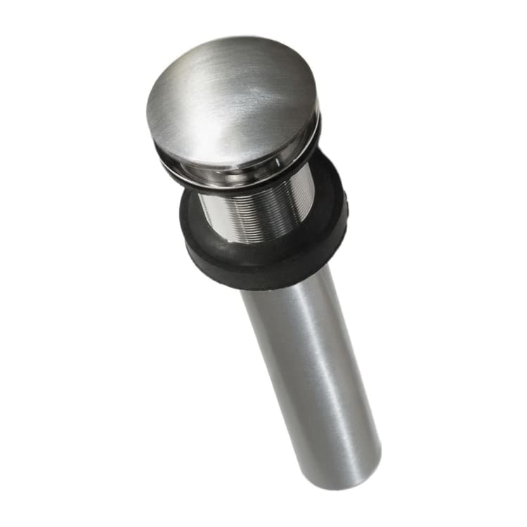 Native Trails DR130-BN Push-To-Seal Dome Drain, 1-1/2 in Nominal, Brushed Nickel, Metal Drain