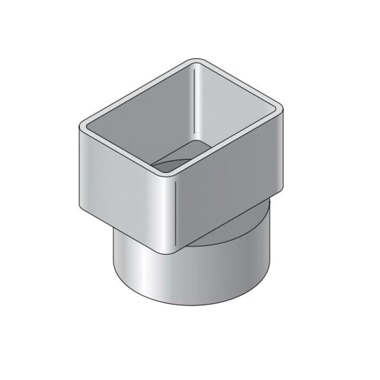 NDS® 9P09 Downspout Adapter, 3 x 4 x 4 in Nominal, Downspout Hub End Style, PVC