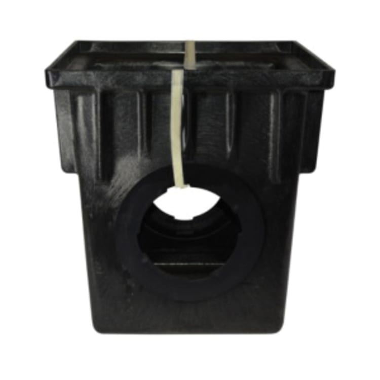 NDS® 1882 Catch Basin, 18 x 18 in, 2 Outlets, Structural Foam Polyolefin, Black, Domestic