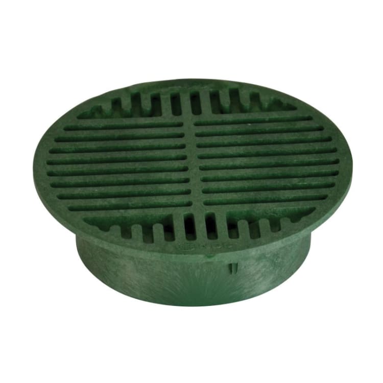 NDS® 20 Grate With UV Inhibitor, 8 in Dia, 35.18 gpm at 1/2 in Head, 6 in Pipe, Round Shape, Domestic