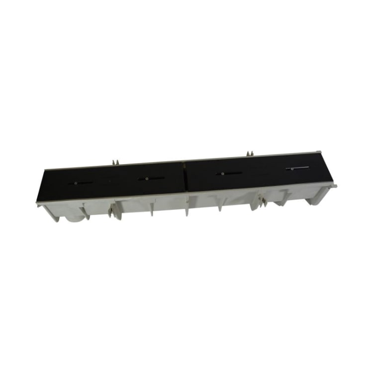 NDS® Dura Slope™ EZ-Track™ DS-101 Pre-Sloped Channel Drain With UV Inhibitor, 48 in L 7.36 to 7.69 in D, High Density Polyethylene, Light Gray, Domestic