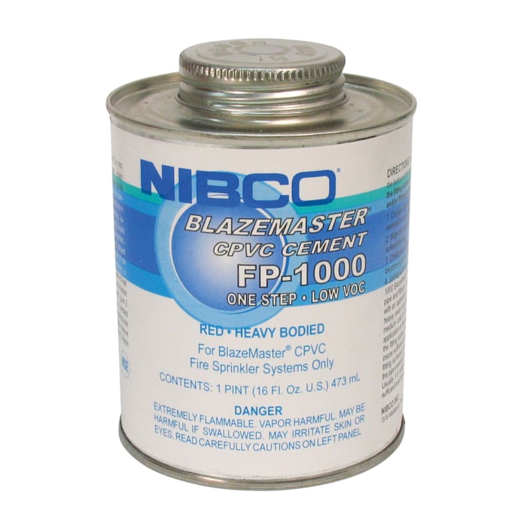 NIBCO® BlazeMaster® CH62620 FP-1000 1-Step CPVC Solvent Cement, 1 pt Container, Red