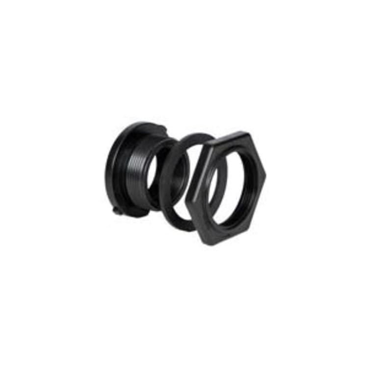 Norwesco® 60124 Double Bulkhead Fitting With EPDM Gasket, 1-1/2 in, FNPT, Polypropylene