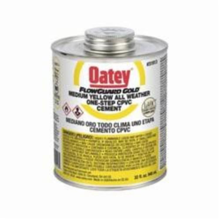 Oatey® FlowGuard Gold® 31913 1-Step All Weather Low VOC Medium Body CPVC Cement, 32 oz Container, Yellow