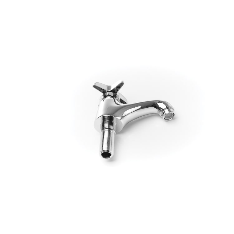 PASCO 21805 Quarter-Turn Lavatory Faucet With 1/2 in Locknut and Rosette, 1 Handle, Chrome Plated, Commercial