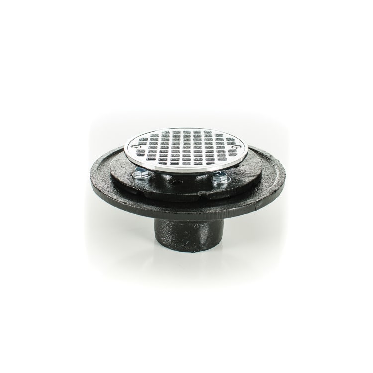 PASCO 60205 Round Shower and Floor Drain, 2 in, No Hub, Cast Iron Drain