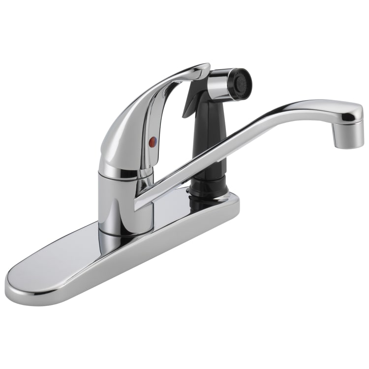 Peerless® by DELTA® P114LF Kitchen Faucet, 1.8 gpm, 8 in Center, 1 Handle, Chrome Plated, Domestic