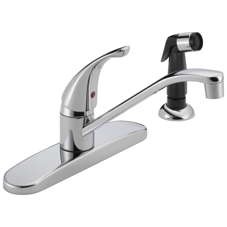 Peerless® by DELTA® P115LF Kitchen Faucet, 1.8 gpm, 8 in Center, 1 Handle, Chrome Plated, Domestic