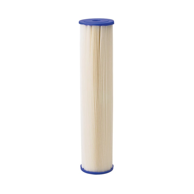 Pentek® 255495-43 ECP Pleated Cellulose Sediment Cartridge, 20 in L, Polyester, Blue
