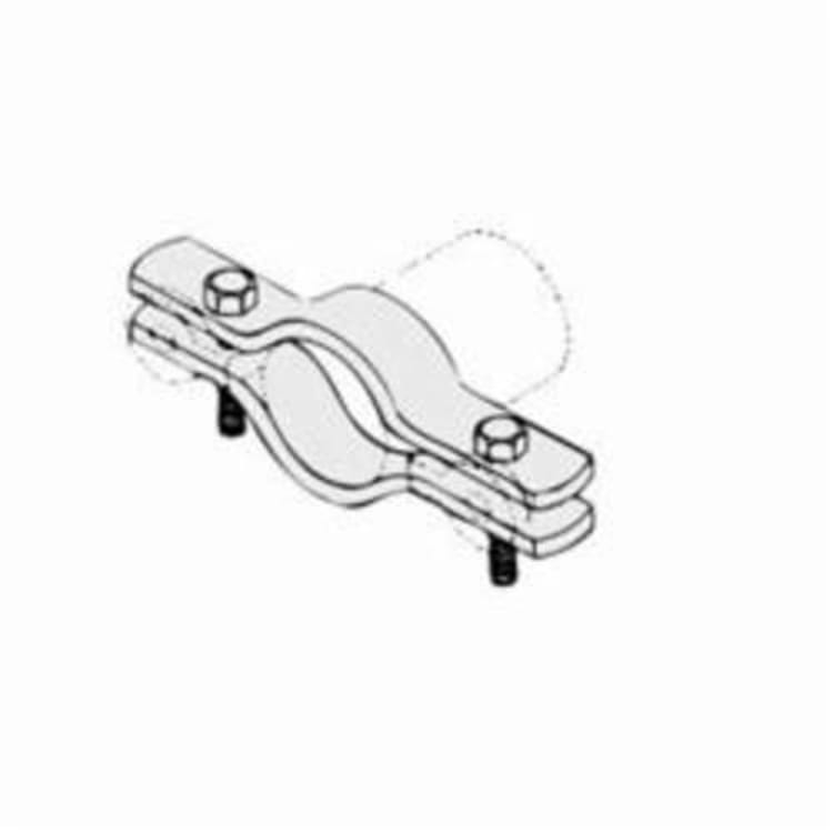 PHD 580 0400PL Double Bolt Underground Pipe Clamp, 4 in Pipe/Tube, 3/4 in Rod, Carbon Steel, Plain, Domestic