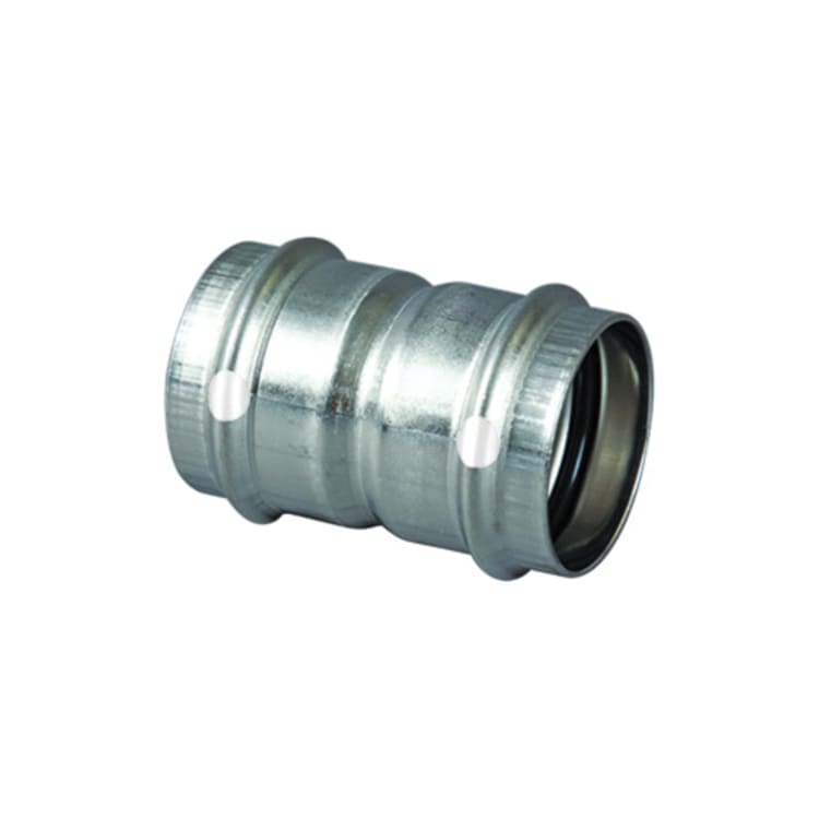 ProPress® 85267 Pipe Coupling With Stop, 1/2 in, Press, 304 Stainless Steel, Import