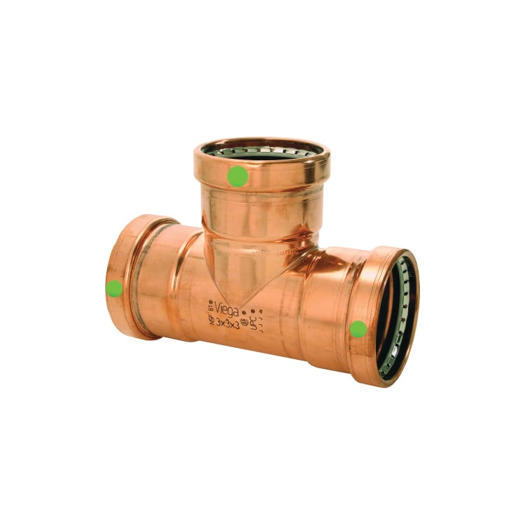 ProPress® 20683 Pipe Tee, 2-1/2 in Nominal, Press End Style, Copper, Import